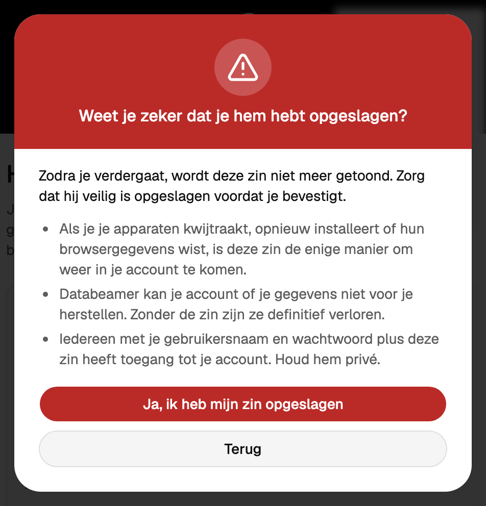 De vraag of de zin echt is opgeslagen